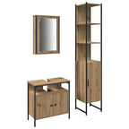 Badezimmermöbel-Set mit Regal 3 pcs Artisan-Eiche Holzwerkstoff