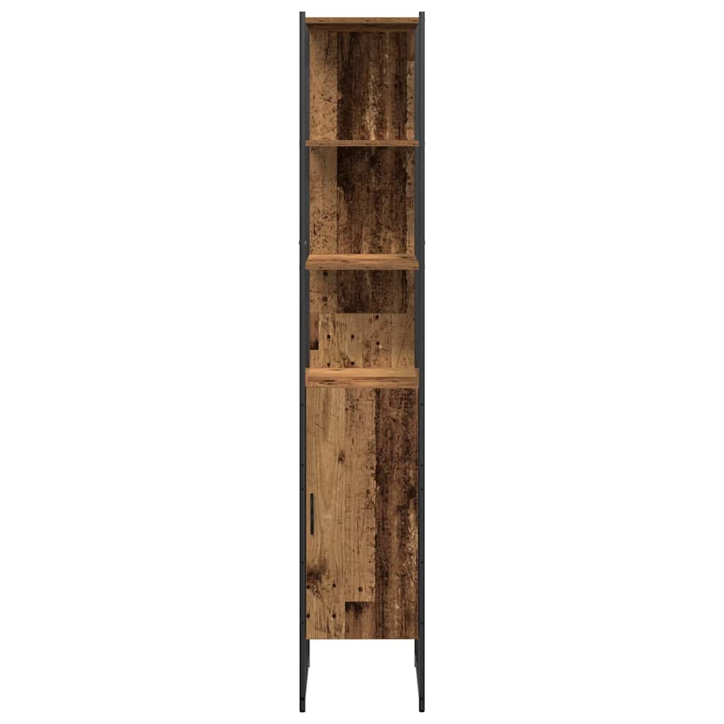 Badezimmermöbel-Set mit Regal mit Tür 4 pcs Braun Holzwerkstoff