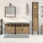 Badezimmermöbel Set mit Regal 4 pcs Artisan-Eiche Holzwerkstoff