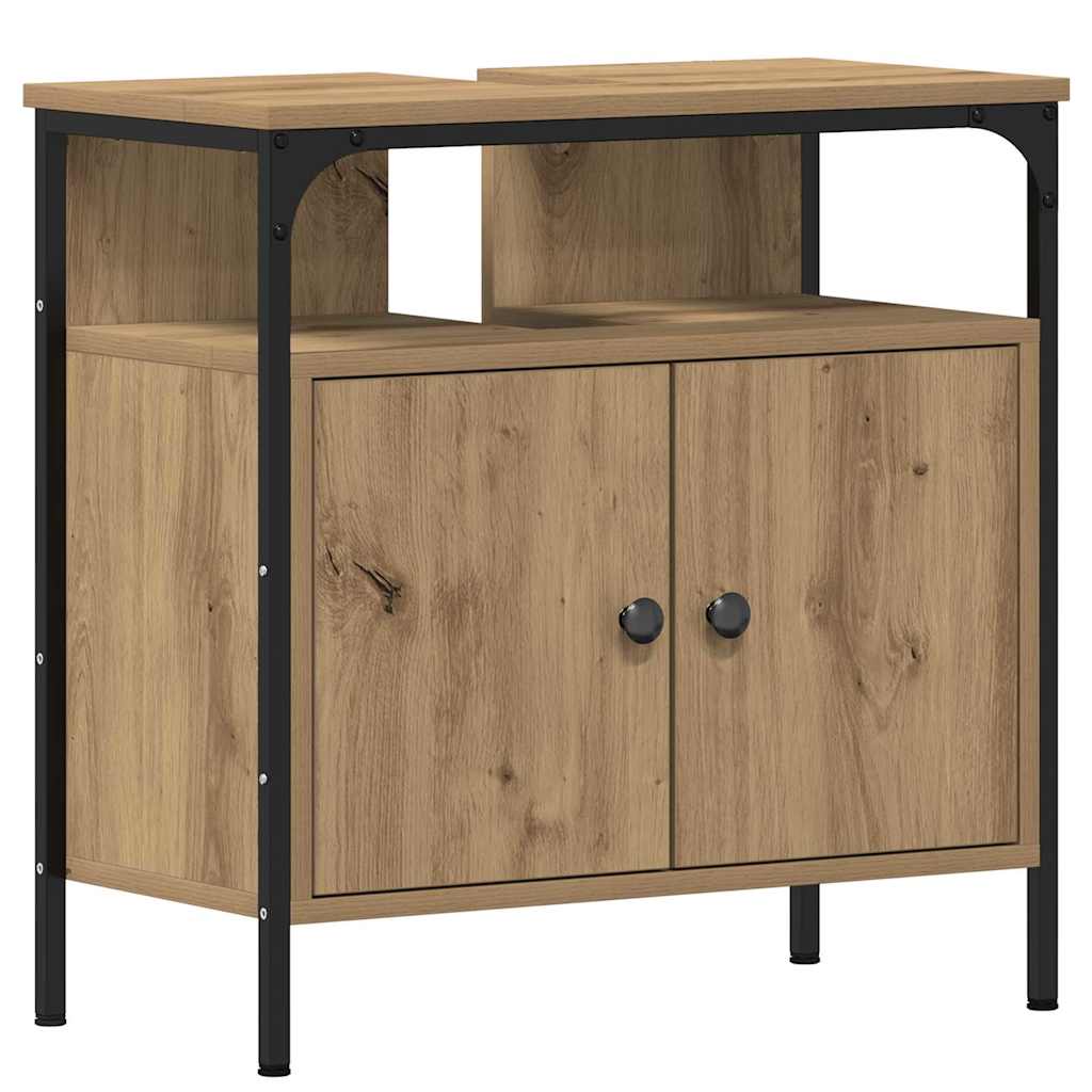 Badezimmermöbel Set mit Regal 4 pcs Artisan-Eiche Holzwerkstoff