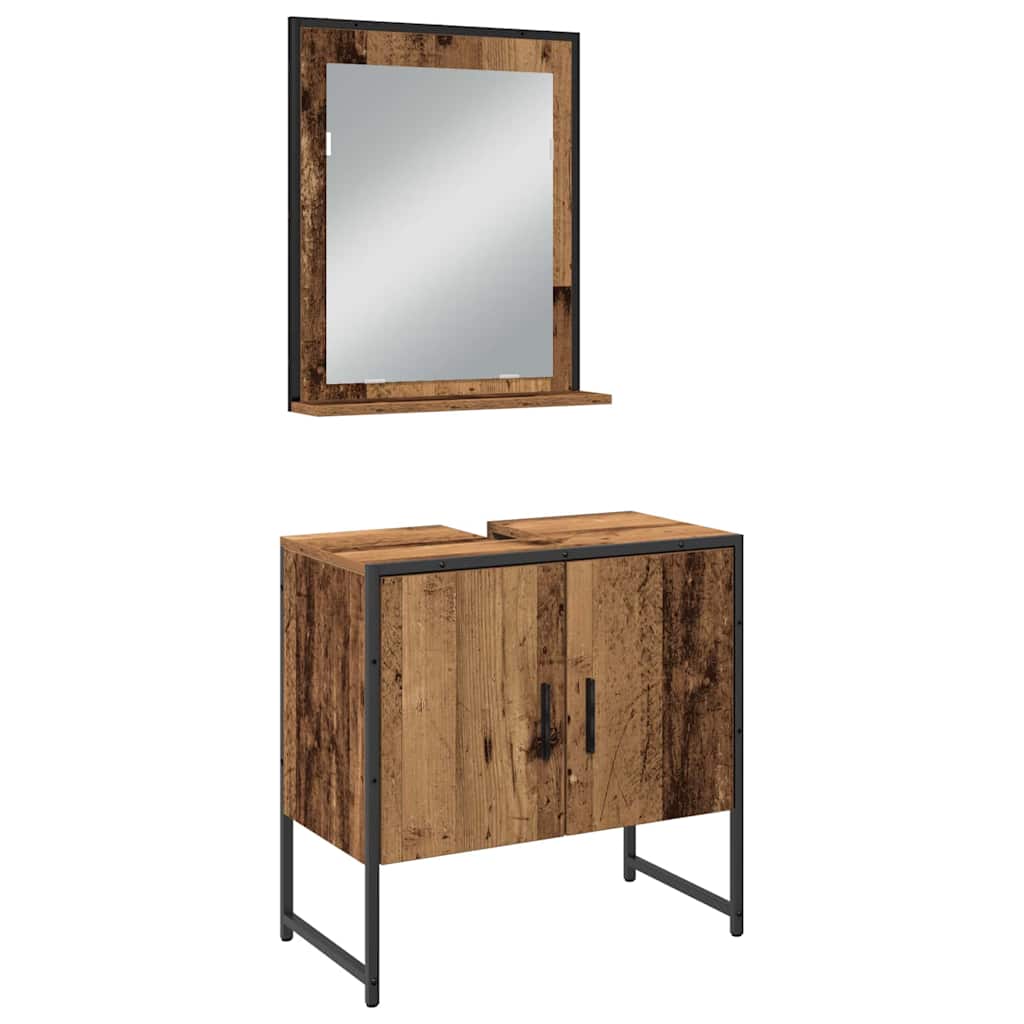 Badezimmermöbel Set mit Speicher 4 pcs Braun 33 x 33 x 185.5 cm