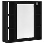 Badezimmermöbel-Set 4 pcs Schwarz Eichen-Optik Holzwerkstoff
