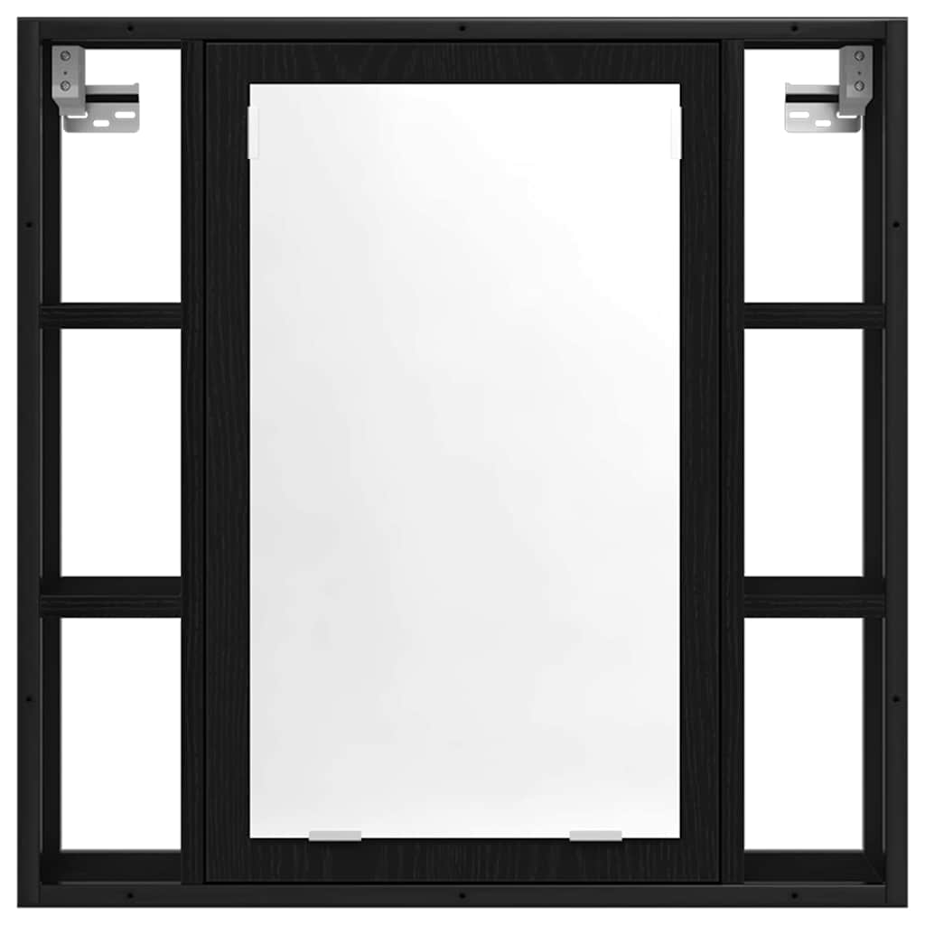 Badezimmermöbel-Set 4 pcs Schwarz Eichen-Optik Holzwerkstoff