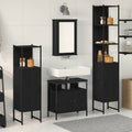Badezimmermöbel Set 4 pcs Schwarz Eichen-Optik Holzwerkstoff