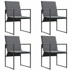 Stuhl mit Kissen 4 pcs Schwarz und Anthrazit Textilene