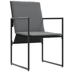 Stuhl mit Kissen 4 pcs Schwarz und Anthrazit Textilene