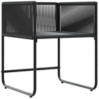 Stuhl mit Kissen 4 pcs Schwarz und Anthrazit PE-Rattan