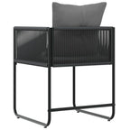 Stuhl mit Kissen 4 pcs Schwarz und Anthrazit PE-Rattan