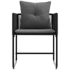 Stuhl mit Kissen 4 pcs Schwarz und Anthrazit PE-Rattan