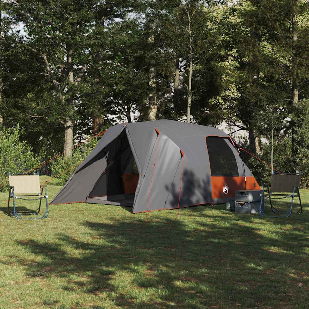 Dome Zelt für 4 Personen Grau und Orange 455 x 252 x 178 cm