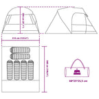Dome Zelt für 6 Personen Grau und Orange 500 x 314 x 206 cm