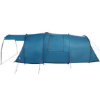 Tunnelzelt 4-Personen mit Dach Blau und Grau 740 x 370 x 220 cm