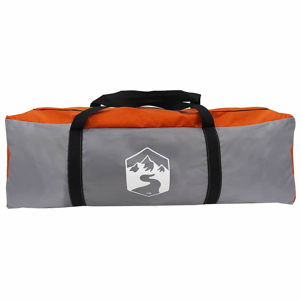 Tunnelzelt 4-Personen Grau und Orange 740 x 370 x 220 cm
