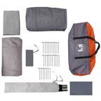Tunnelzelt 4-Personen Grau und Orange 740 x 370 x 220 cm