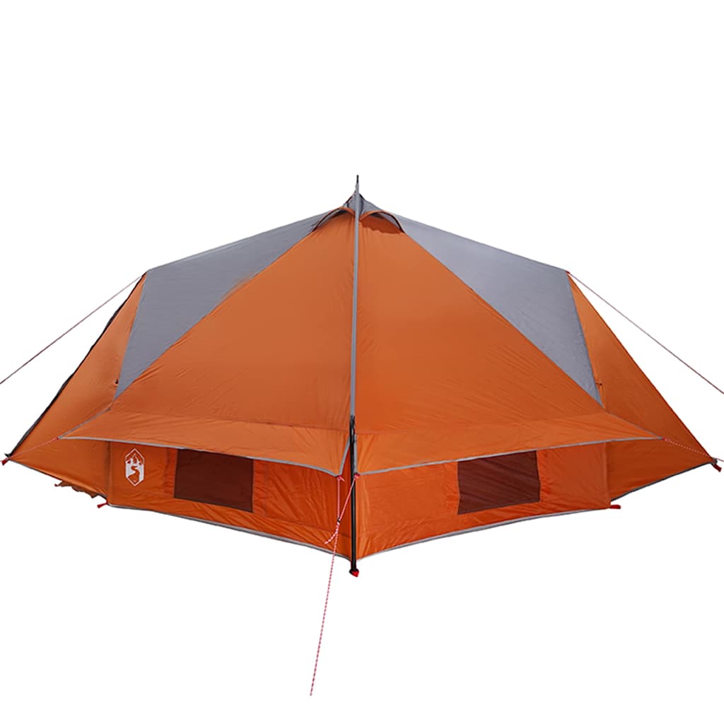 Teepee Zelt für 8 Personen Grau und Orange 490 x 410 x 210 cm