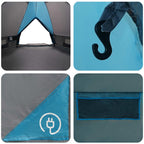 Teepee Zelt für 4 Personen Blau und Grau 388 x 320 x 169 cm