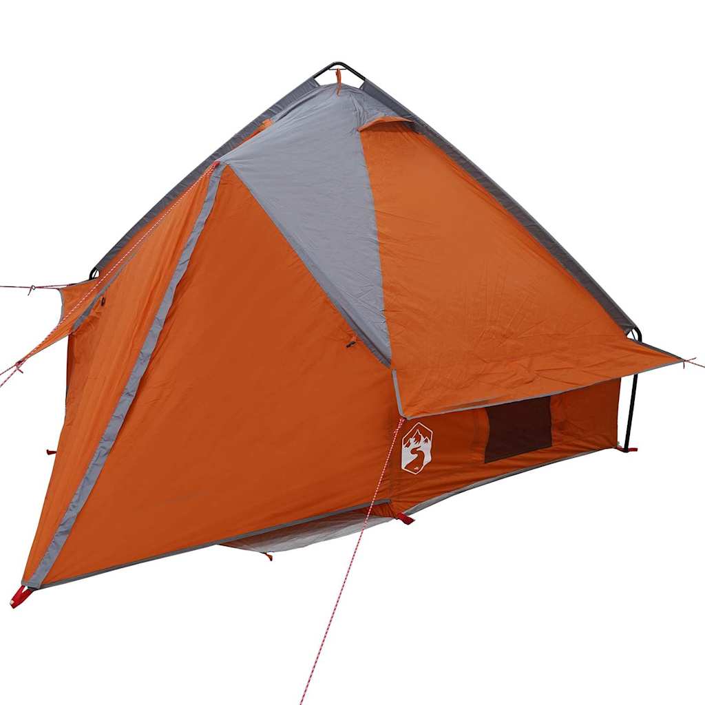 Teepee Zelt für 4 Personen Grau und Orange 388 x 320 x 169 cm