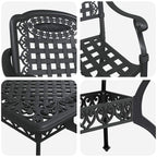 Garten Essgruppe 5 pcs Schwarz Aluminium