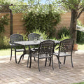 Garten Essgruppe 5 pcs Schwarz Aluminium