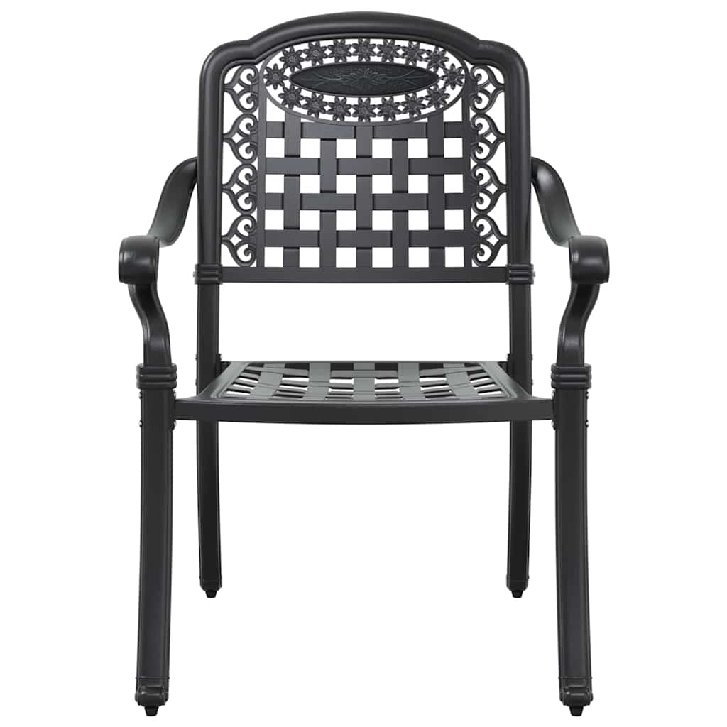 Garten Essgruppe 5 pcs Schwarz Aluminium