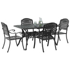 Garten Essgruppe 5 pcs Schwarz Aluminium