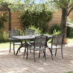 Garten Essgruppe 5 pcs Schwarz Aluminium
