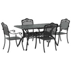 Garten Essgruppe 5 pcs Schwarz Aluminium