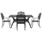Garten Essgruppe 5 pcs Schwarz Aluminium