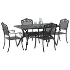 Garten Essgruppe 5 pcs Schwarz Aluminium