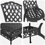 Garten Essgruppe 5 pcs Schwarz Aluminium
