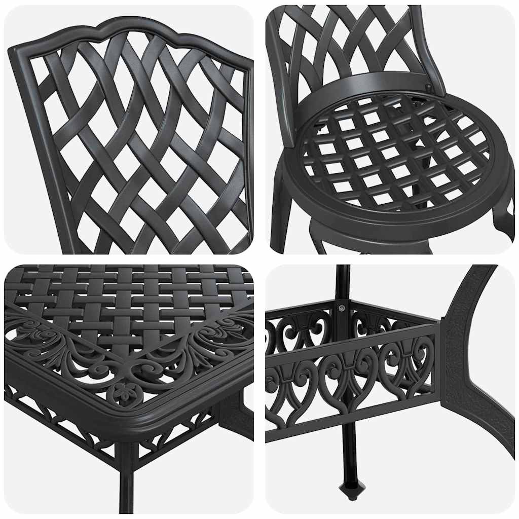 Garten Essgruppe 5 pcs Schwarz Aluminium