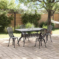 Garten Essgruppe 5 pcs Schwarz Aluminium