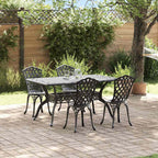Garten Essgruppe 5 pcs Schwarz Aluminium