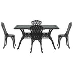 Garten Essgruppe 5 pcs Schwarz Aluminium