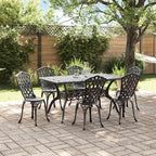 Garten Essgruppe 7 pcs Schwarz Aluminium