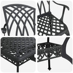 Garten Essgruppe 5 pcs Schwarz Aluminium