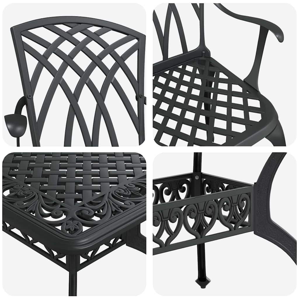 Garten Essgruppe 5 pcs Schwarz Aluminium
