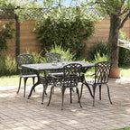 Garten Essgruppe 5 pcs Schwarz Aluminium