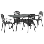 Garten Essgruppe 5 pcs Schwarz Aluminium
