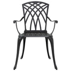 Garten Essgruppe 5 pcs Schwarz Aluminium