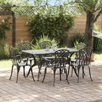 Garten Essgruppe 7 pcs Schwarz Aluminium