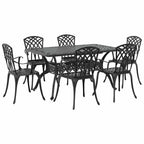 Garten Essgruppe 7 pcs Schwarz Aluminium