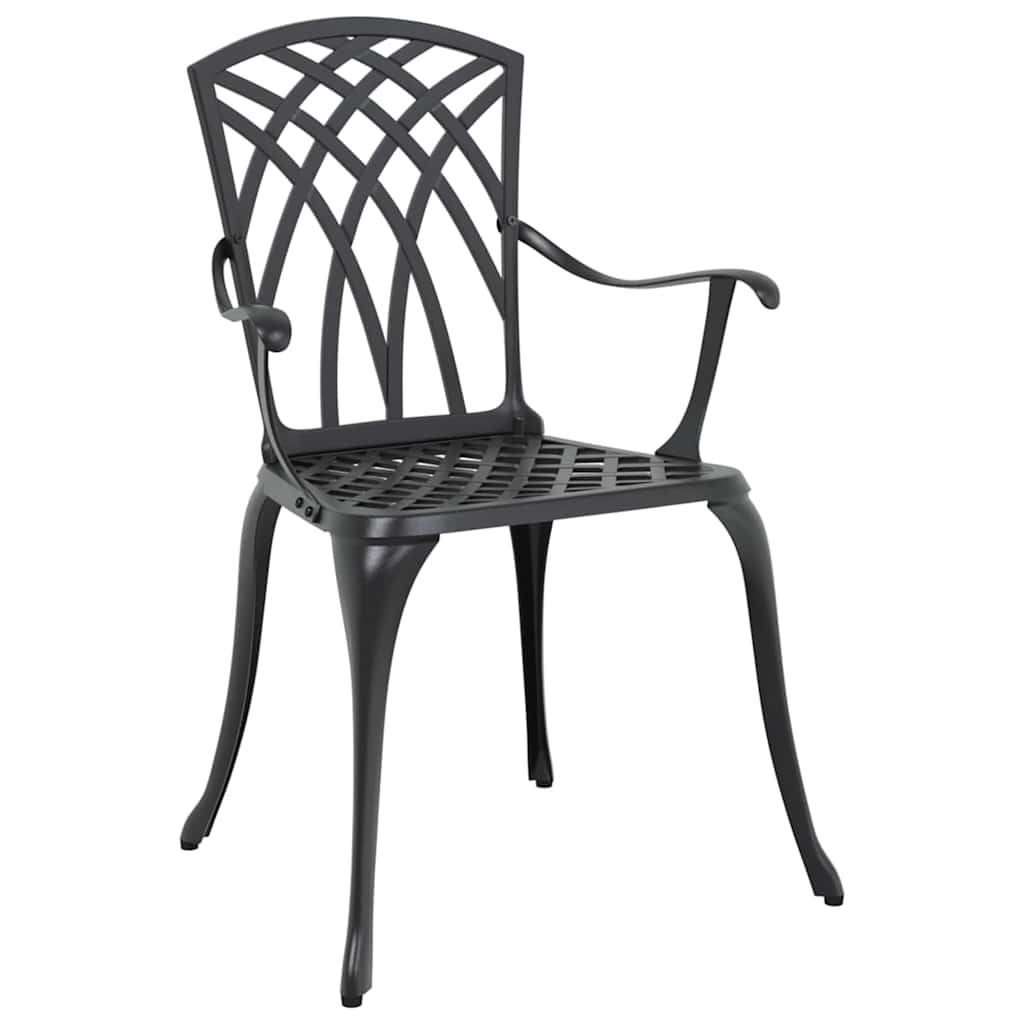 Garten Essgruppe 7 pcs Schwarz Aluminium
