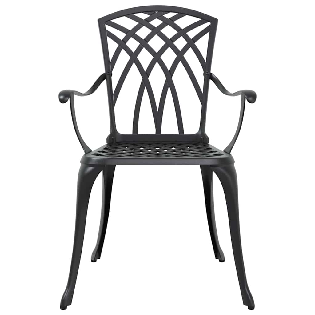 Garten Essgruppe 7 pcs Schwarz Aluminium