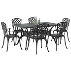 Garten Essgruppe 7 pcs Schwarz Aluminium