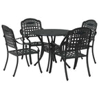 Garten Essgruppe 5 pcs Schwarz Aluminium