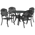Garten Essgruppe 5 pcs Schwarz Aluminium