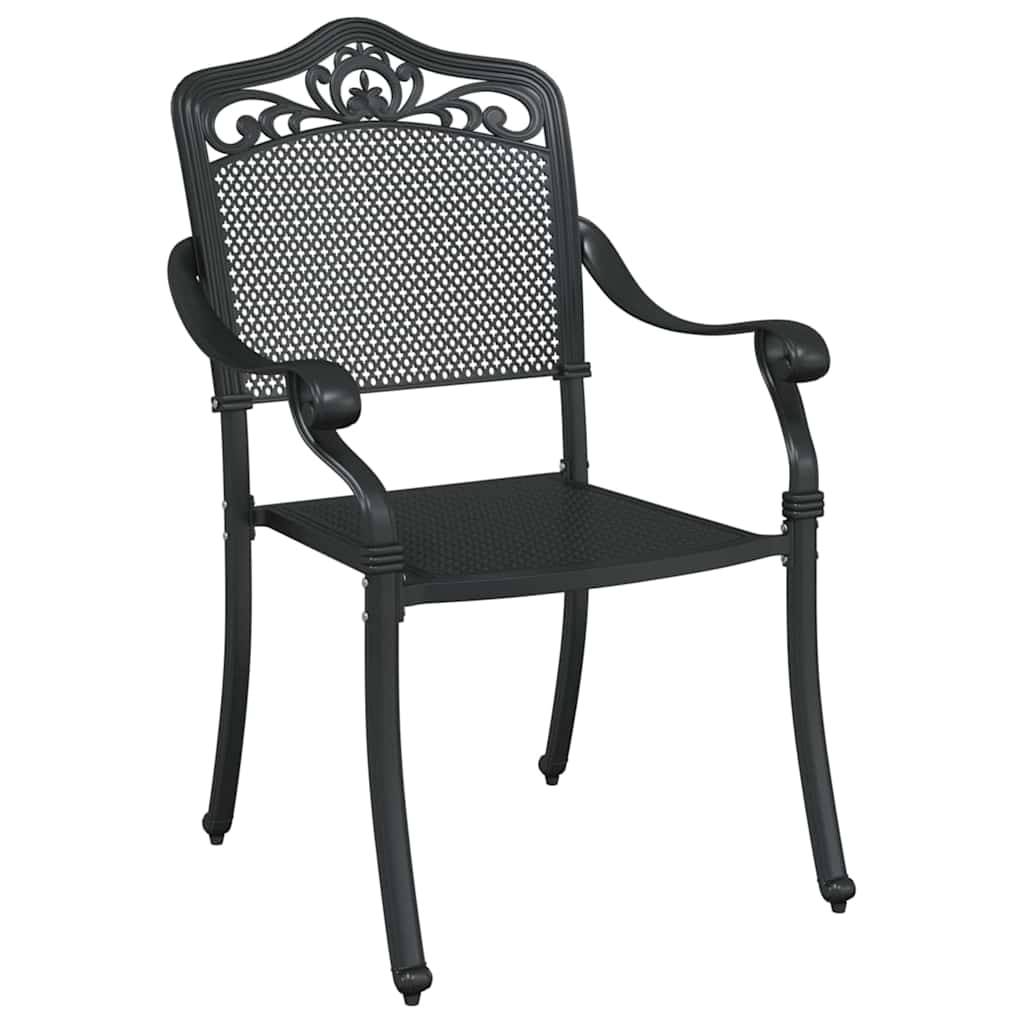 Garten Essgruppe 7 pcs Schwarz Aluminium