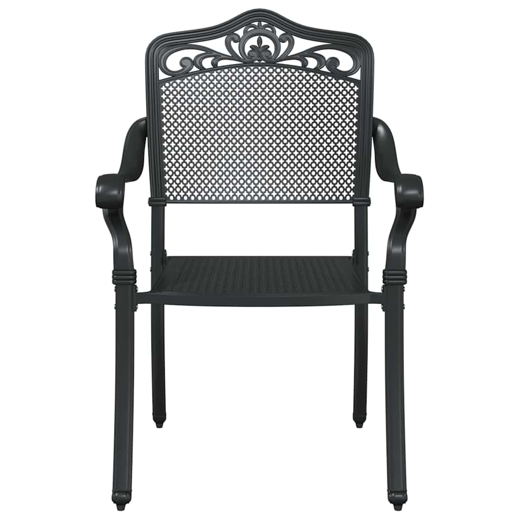 Garten Essgruppe 7 pcs Schwarz Aluminium
