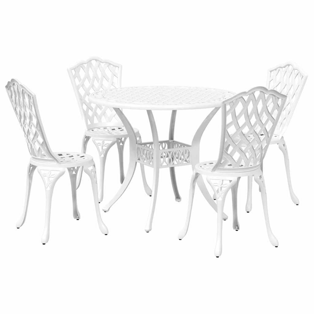 Garten Essgruppe 5 pcs Weiß Aluminium